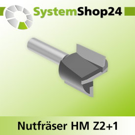 Systemshop24 Nutfräser HM Z2+1 D28mm AL25mm GL59mm S8mm RL