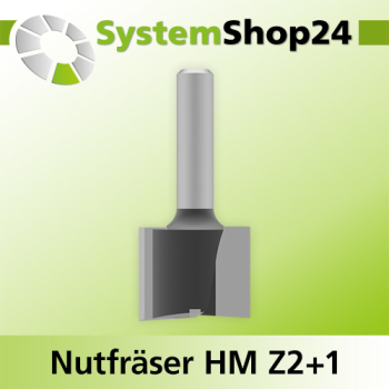 Systemshop24 Nutfräser HM Z2+1 D30mm AL25mm GL59mm S8mm RL
