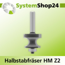 Systemshop24 Halbstabfräser mit Kugellager HM Z2 D28,6mm (1 1/8) AL22,2mm (7/8) R6,4mm (1/4) GL67mm S8mm RL