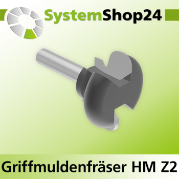 Systemshop24 Griffmuldenfräser HM Z2 D38,1mm (1 1/2") AL21mm R1 6mm R2 2,2mm GL55mm S8mm RL