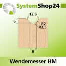 Systemshop24 Wendemesser HM L12mm B12mm D1,5mm R2/R2,5mm