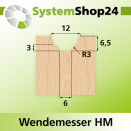 Systemshop24 Wendemesser HM L12mm B12mm D1,5mm R3mm