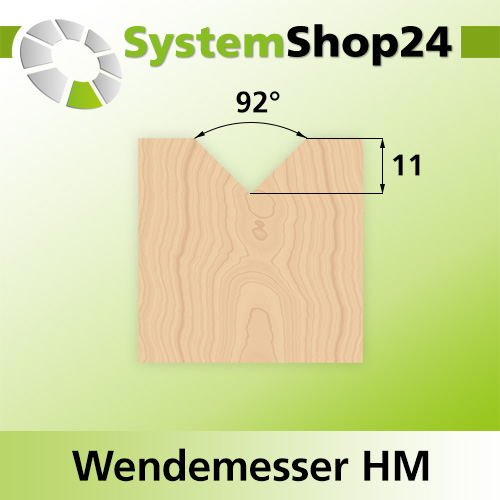 Systemshop24 Wendemesser HM L17mm B17mm D2mm 92°