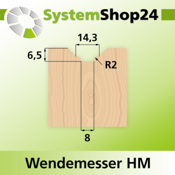 Systemshop24 Wendemesser HM L17mm B17mm D1,5mm R2mm