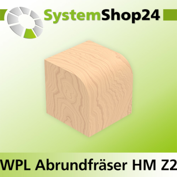 Systemshop24 Wendeplatten-Abrundfräser mit Kugellager Z2 D25,4mm (1") AL19,5mm R2mm GL69mm S8mm RL