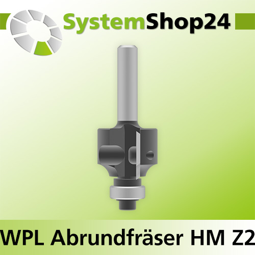 Systemshop24 Wendeplatten-Abrundfräser mit Kugellager Z2 D25,4mm (1") AL19,5mm R5mm GL69mm S8mm RL