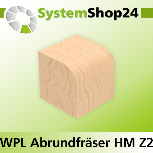 Systemshop24 Wendeplatten-Abrundfräser mit Kugellager Z2 D25,4mm (1") AL19,5mm R5mm GL69mm S8mm RL