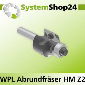 Systemshop24 Wendeplatten-Abrundfräser mit Kugellager Z2 D25,4mm (1") AL19,5mm R5mm GL69mm S8mm RL