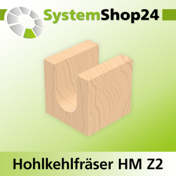 Systemshop24 Hohlkehlfräser HM Z2 D6mm AL12,7mm (1/2") R3mm GL44,7mm S8mm RL