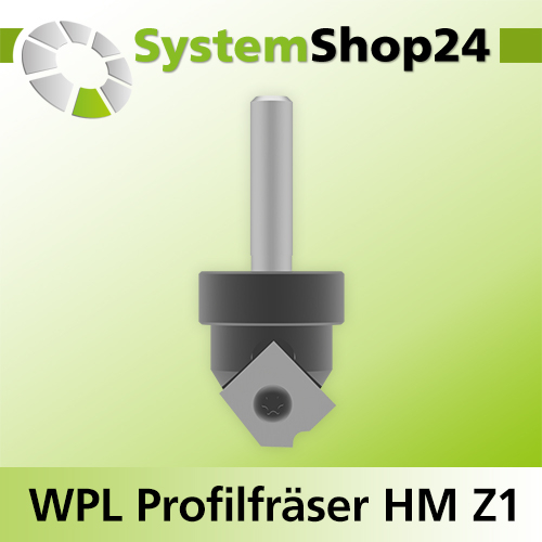 Systemshop24 Wendeplatten-Profilfräser Z1 D24mm AL6,5mm R2mm GL66mm S8mm RL