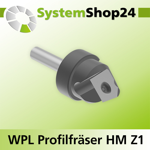 Systemshop24 Wendeplatten-Profilfräser Z1 D24mm AL6,5mm R2mm GL66mm S8mm RL