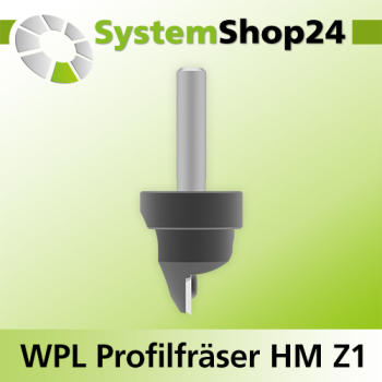 Systemshop24 Wendeplatten-Profilfräser Z1 D24mm AL6,5mm R2mm GL66mm S8mm RL