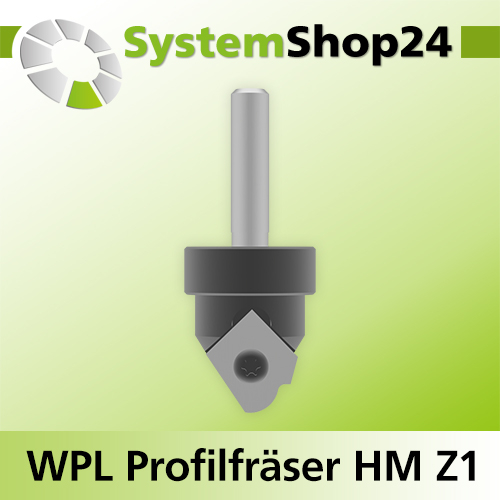 Systemshop24 Wendeplatten-Profilfräser Z1 D24mm AL9mm R6mm GL68mm S8mm RL
