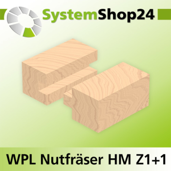 Systemshop24 Wendeplatten-Nutfräser Z1+1 D18mm AL19,5mm GL62mm S8mm RL