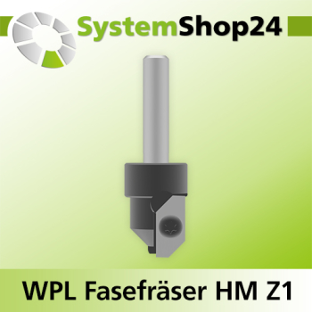 Systemshop24 Wendeplatten-Fasefräser Z1 D18mm AL19,5mm 45° GL62mm S8mm RL