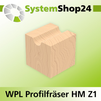 Systemshop24 Wendeplatten-Hohlkehlfräser Z1 D18mm AL19,5mm R3mm GL62mm S8mm RL