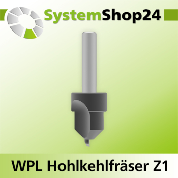 Systemshop24 Wendeplatten-Hohlkehlfräser Z1 D18mm AL19,5mm R4mm GL62mm S8mm RL