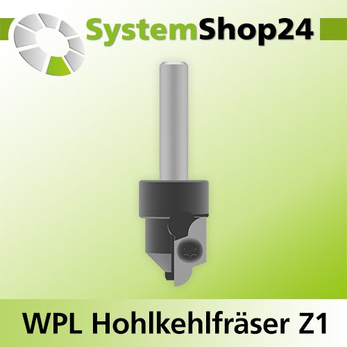 Systemshop24 Wendeplatten-Hohlkehlfräser Z1 D18mm AL19,5mm R5mm GL62mm S8mm RL