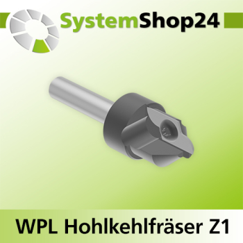 Systemshop24 Wendeplatten-Hohlkehlfräser Z1 D18mm AL19,5mm R5mm GL62mm S8mm RL