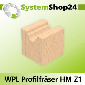 Systemshop24 Wendeplatten-Hohlkehlfräser Z1 D18mm AL19,5mm R5mm GL62mm S8mm RL