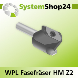 Systemshop24 Wendeplatten-Fasefräser Z2 D25,4mm (1") AL19,5mm 45° GL58mm S8mm RL