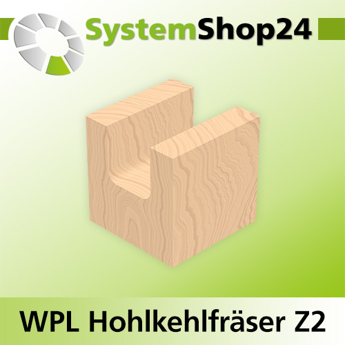 Systemshop24 Wendeplatten-Hohlkehlfräser Z2 D25,4mm (1") AL19,5mm R3mm GL58mm S8mm RL