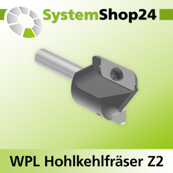 Systemshop24 Wendeplatten-Hohlkehlfräser Z2 D25,4mm (1") AL19,5mm R3mm GL58mm S8mm RL