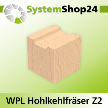 Systemshop24 Wendeplatten-Hohlkehlfräser Z2 D25,4mm (1") AL19,5mm R3mm GL58mm S8mm RL