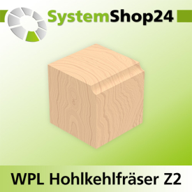 Systemshop24 Wendeplatten-Hohlkehlfräser Z2 D25,4mm (1") AL19,5mm R3mm GL58mm S8mm RL