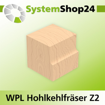 Systemshop24 Wendeplatten-Hohlkehlfräser Z2 D25,4mm (1") AL19,5mm R4mm GL58mm S8mm RL