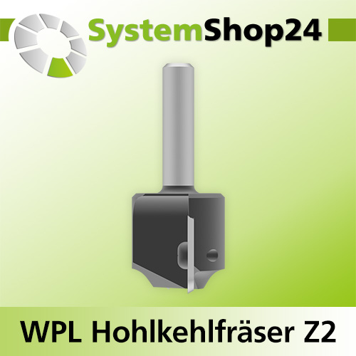Systemshop24 Wendeplatten-Hohlkehlfräser Z2 D25,4mm (1") AL19,5mm R5mm GL58mm S8mm RL