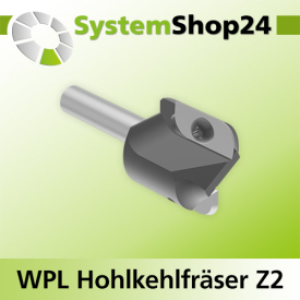 Systemshop24 Wendeplatten-Hohlkehlfräser Z2 D25,4mm (1") AL19,5mm R5mm GL58mm S8mm RL