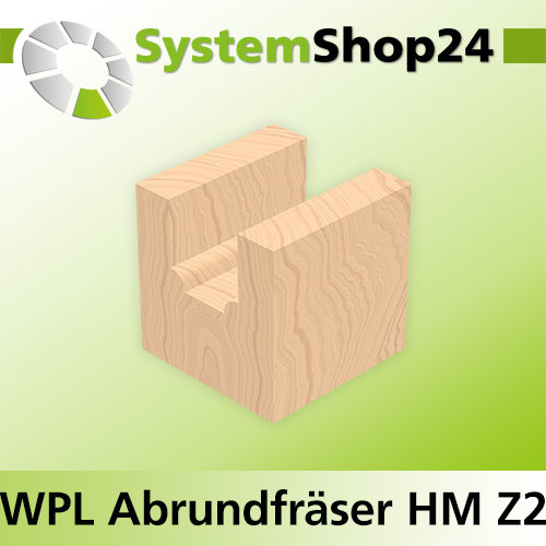 Systemshop24 Wendeplatten-Abrund- und Viertelstabfräser Z2 D25,4mm (1") AL19,5mm R2mm GL58mm S8mm RL