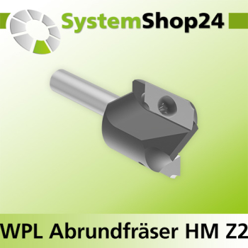 Systemshop24 Wendeplatten-Abrund- und Viertelstabfräser Z2 D25,4mm (1") AL19,5mm R2mm GL58mm S8mm RL