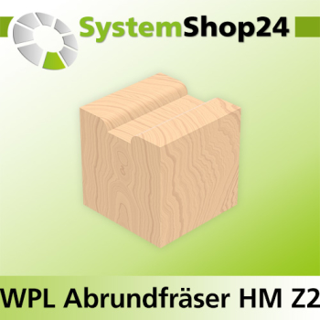 Systemshop24 Wendeplatten-Abrund- und Viertelstabfräser Z2 D25,4mm (1") AL19,5mm R2mm GL58mm S8mm RL