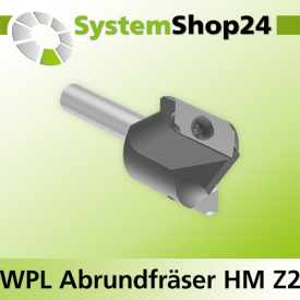 Systemshop24 Wendeplatten-Abrund- und Viertelstabfräser Z2 D25,4mm (1") AL19,5mm R2mm GL58mm S8mm RL