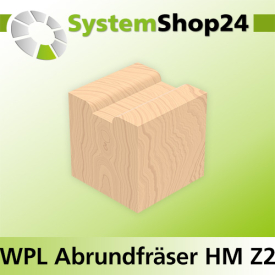 Systemshop24 Wendeplatten-Abrund- und Viertelstabfräser Z2 D25,4mm (1") AL19,5mm R2mm GL58mm S8mm RL