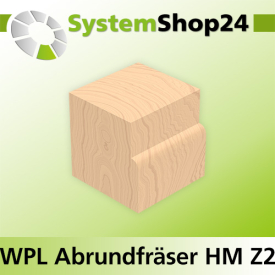 Systemshop24 Wendeplatten-Abrund- und Viertelstabfräser Z2 D25,4mm (1") AL19,5mm R2mm GL58mm S8mm RL
