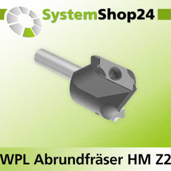 Systemshop24 Wendeplatten-Abrund- und Viertelstabfräser Z2 D25,4mm (1") AL19,5mm R4mm GL58mm S8mm RL