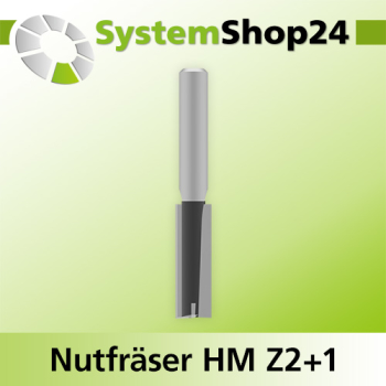 Systemshop24 Nutfräser HM Z2+1 D10mm AL32mm GL70mm S8mm RL