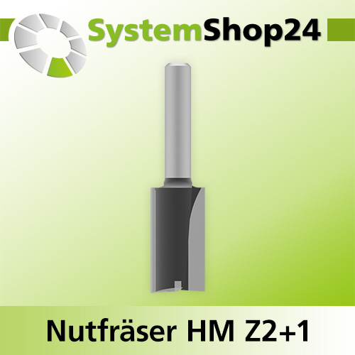 Systemshop24 Nutfräser HM Z2+1 D16mm AL32mm GL70mm S8mm RL