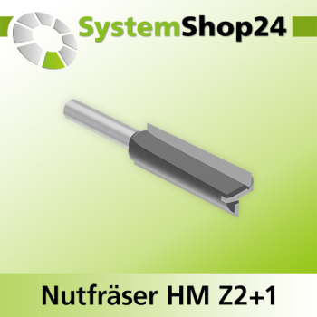 Systemshop24 Nutfräser HM Z2+1 D16mm AL38mm GL90mm S8mm RL