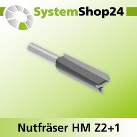 Systemshop24 Nutfräser HM Z2+1 D16mm AL50mm GL90mm S8mm RL