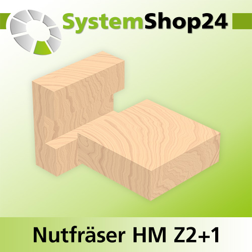 Systemshop24 Nutfräser HM Z2+1 D18mm AL32mm GL70mm S8mm RL