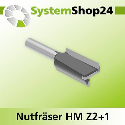 Systemshop24 Nutfräser HM Z2+1 D18mm AL32mm GL70mm S8mm RL