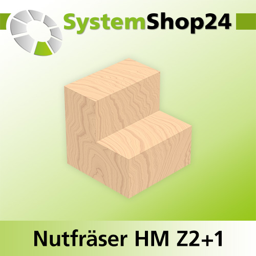 Systemshop24 Nutfräser HM Z2+1 D18mm AL32mm GL70mm S8mm RL