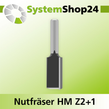 Systemshop24 Nutfräser HM Z2+1 D18mm AL32mm GL70mm S8mm RL