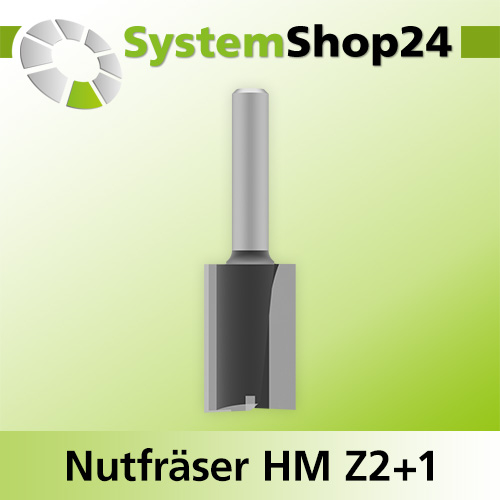 Systemshop24 Nutfräser HM Z2+1 D20mm AL32mm GL70mm S8mm RL