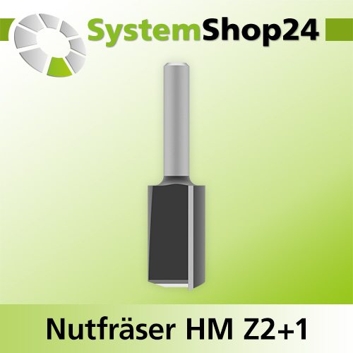 Systemshop24 Nutfräser HM Z2+1 D20mm AL32mm GL70mm S8mm RL