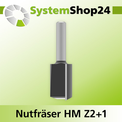 Systemshop24 Nutfräser HM Z2+1 D22mm AL32mm GL70mm S8mm RL